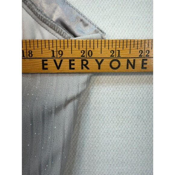 Studio 1940 Womens Halter Pleated Top Silver Sparkle Large Satin Tie Going Out - Picture 7 of 8